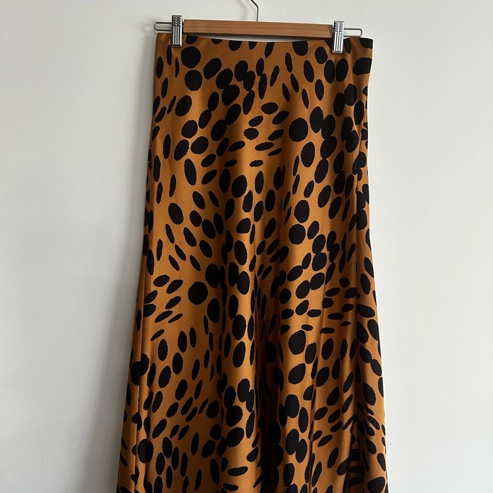 J. Crew Tan and Black Patterned Slip Skirt